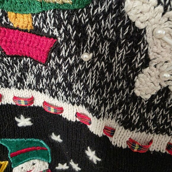Vintage Bobbie Brooks Christmas Sweater Vest Size Small Holiday Snowman - Picture 7 of 8